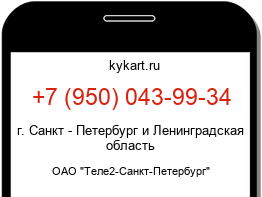 Информация о номере телефона +7 (950) 043-99-34: регион, оператор