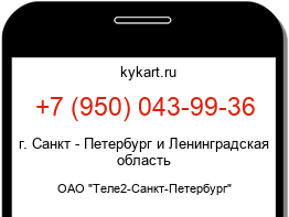 Информация о номере телефона +7 (950) 043-99-36: регион, оператор