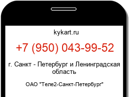 Информация о номере телефона +7 (950) 043-99-52: регион, оператор