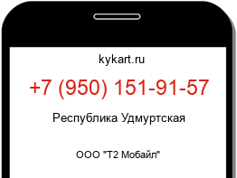 Информация о номере телефона +7 (950) 151-91-57: регион, оператор