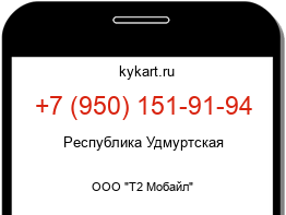 Информация о номере телефона +7 (950) 151-91-94: регион, оператор
