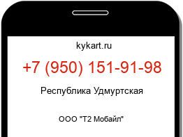 Информация о номере телефона +7 (950) 151-91-98: регион, оператор