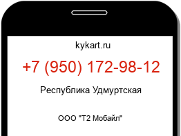 Информация о номере телефона +7 (950) 172-98-12: регион, оператор