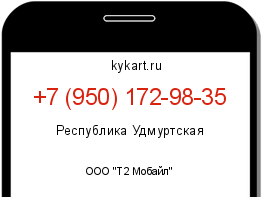 Информация о номере телефона +7 (950) 172-98-35: регион, оператор