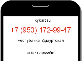 Информация о номере телефона +7 (950) 172-99-47: регион, оператор