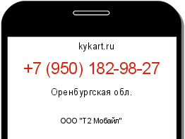 Информация о номере телефона +7 (950) 182-98-27: регион, оператор