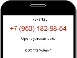 Информация о номере телефона +7 (950) 182-98-54: регион, оператор