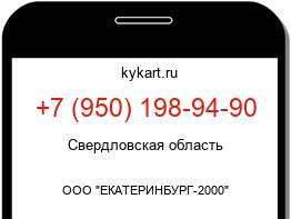 Информация о номере телефона +7 (950) 198-94-90: регион, оператор