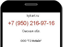 Информация о номере телефона +7 (950) 216-97-16: регион, оператор
