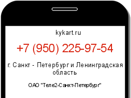 Информация о номере телефона +7 (950) 225-97-54: регион, оператор
