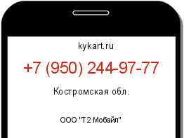 Информация о номере телефона +7 (950) 244-97-77: регион, оператор