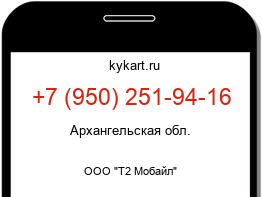 Информация о номере телефона +7 (950) 251-94-16: регион, оператор