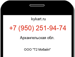 Информация о номере телефона +7 (950) 251-94-74: регион, оператор