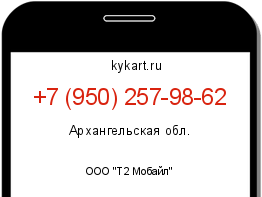 Информация о номере телефона +7 (950) 257-98-62: регион, оператор