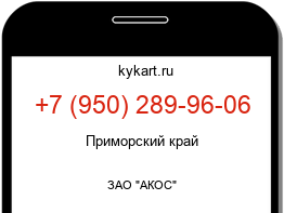 Информация о номере телефона +7 (950) 289-96-06: регион, оператор