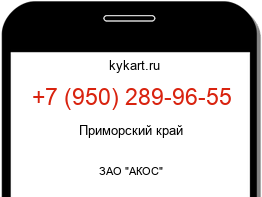 Информация о номере телефона +7 (950) 289-96-55: регион, оператор