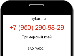 Информация о номере телефона +7 (950) 290-98-29: регион, оператор