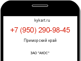 Информация о номере телефона +7 (950) 290-98-45: регион, оператор