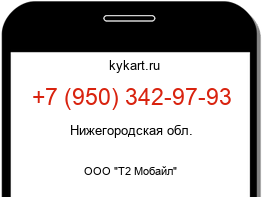 Информация о номере телефона +7 (950) 342-97-93: регион, оператор