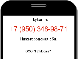 Информация о номере телефона +7 (950) 348-98-71: регион, оператор