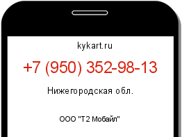 Информация о номере телефона +7 (950) 352-98-13: регион, оператор