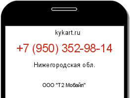 Информация о номере телефона +7 (950) 352-98-14: регион, оператор