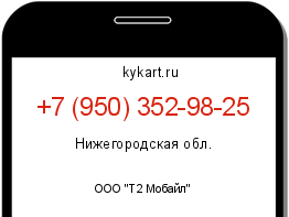 Информация о номере телефона +7 (950) 352-98-25: регион, оператор