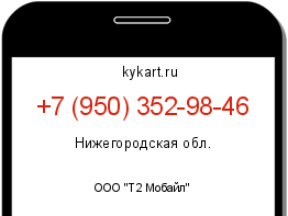 Информация о номере телефона +7 (950) 352-98-46: регион, оператор