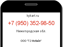 Информация о номере телефона +7 (950) 352-98-50: регион, оператор