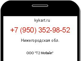 Информация о номере телефона +7 (950) 352-98-52: регион, оператор