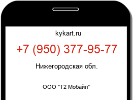 Информация о номере телефона +7 (950) 377-95-77: регион, оператор