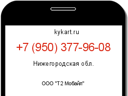 Информация о номере телефона +7 (950) 377-96-08: регион, оператор
