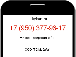 Информация о номере телефона +7 (950) 377-96-17: регион, оператор