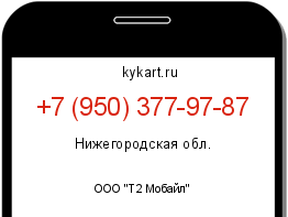 Информация о номере телефона +7 (950) 377-97-87: регион, оператор