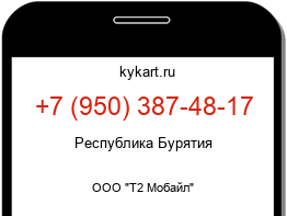 Информация о номере телефона +7 (950) 387-48-17: регион, оператор