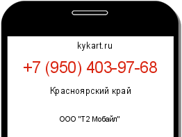 Информация о номере телефона +7 (950) 403-97-68: регион, оператор