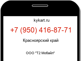 Информация о номере телефона +7 (950) 416-87-71: регион, оператор