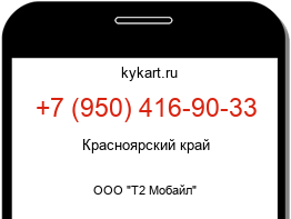 Информация о номере телефона +7 (950) 416-90-33: регион, оператор