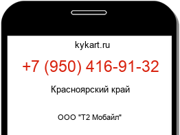 Информация о номере телефона +7 (950) 416-91-32: регион, оператор