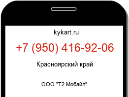 Информация о номере телефона +7 (950) 416-92-06: регион, оператор
