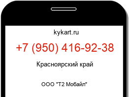 Информация о номере телефона +7 (950) 416-92-38: регион, оператор