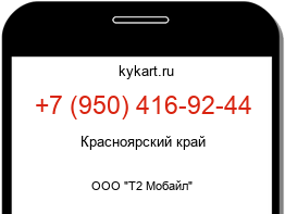 Информация о номере телефона +7 (950) 416-92-44: регион, оператор