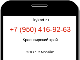 Информация о номере телефона +7 (950) 416-92-63: регион, оператор