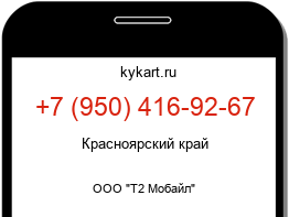 Информация о номере телефона +7 (950) 416-92-67: регион, оператор