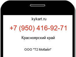 Информация о номере телефона +7 (950) 416-92-71: регион, оператор
