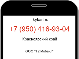 Информация о номере телефона +7 (950) 416-93-04: регион, оператор