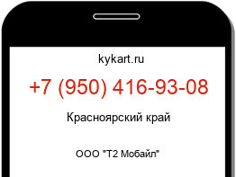 Информация о номере телефона +7 (950) 416-93-08: регион, оператор