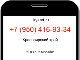 Информация о номере телефона +7 (950) 416-93-34: регион, оператор