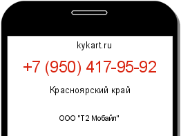 Информация о номере телефона +7 (950) 417-95-92: регион, оператор