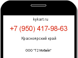 Информация о номере телефона +7 (950) 417-98-63: регион, оператор
